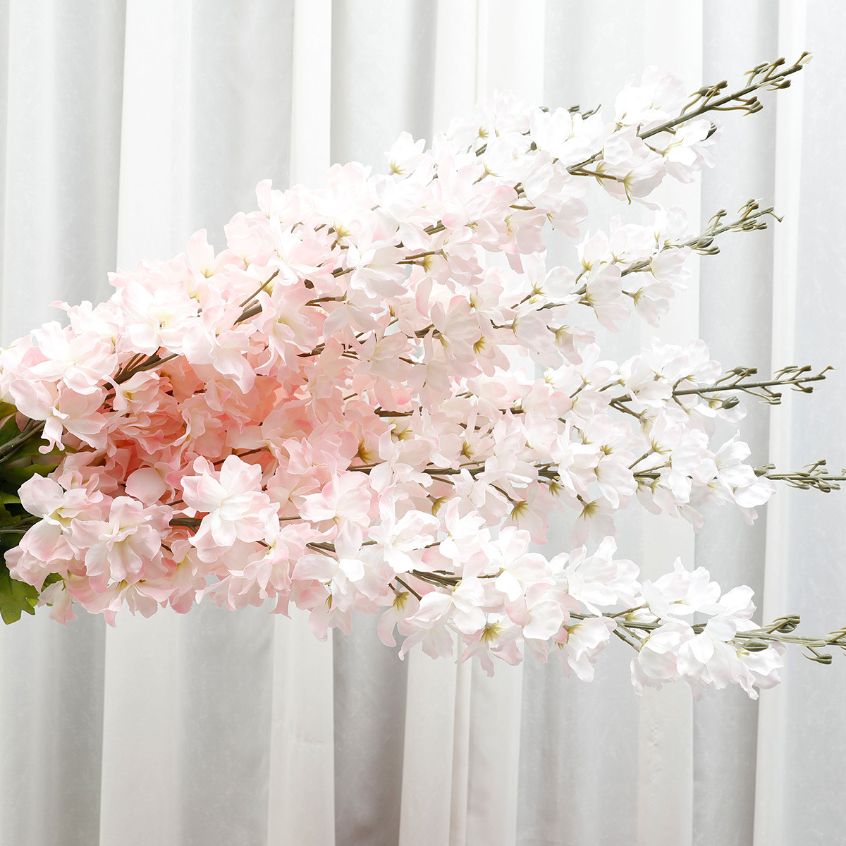 Hangbin Artificial Flower Big Branch Polyester Ribbon Home Wedding Hotel Outdoor Decoration Photography Fake Bouquet Factory Wholesale