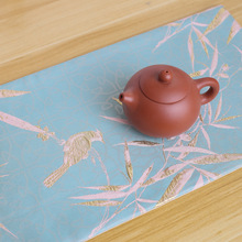 手工织锦缎茶席桌旗新中式提花茶垫小号茶布垫茶桌干泡台垫子桌布