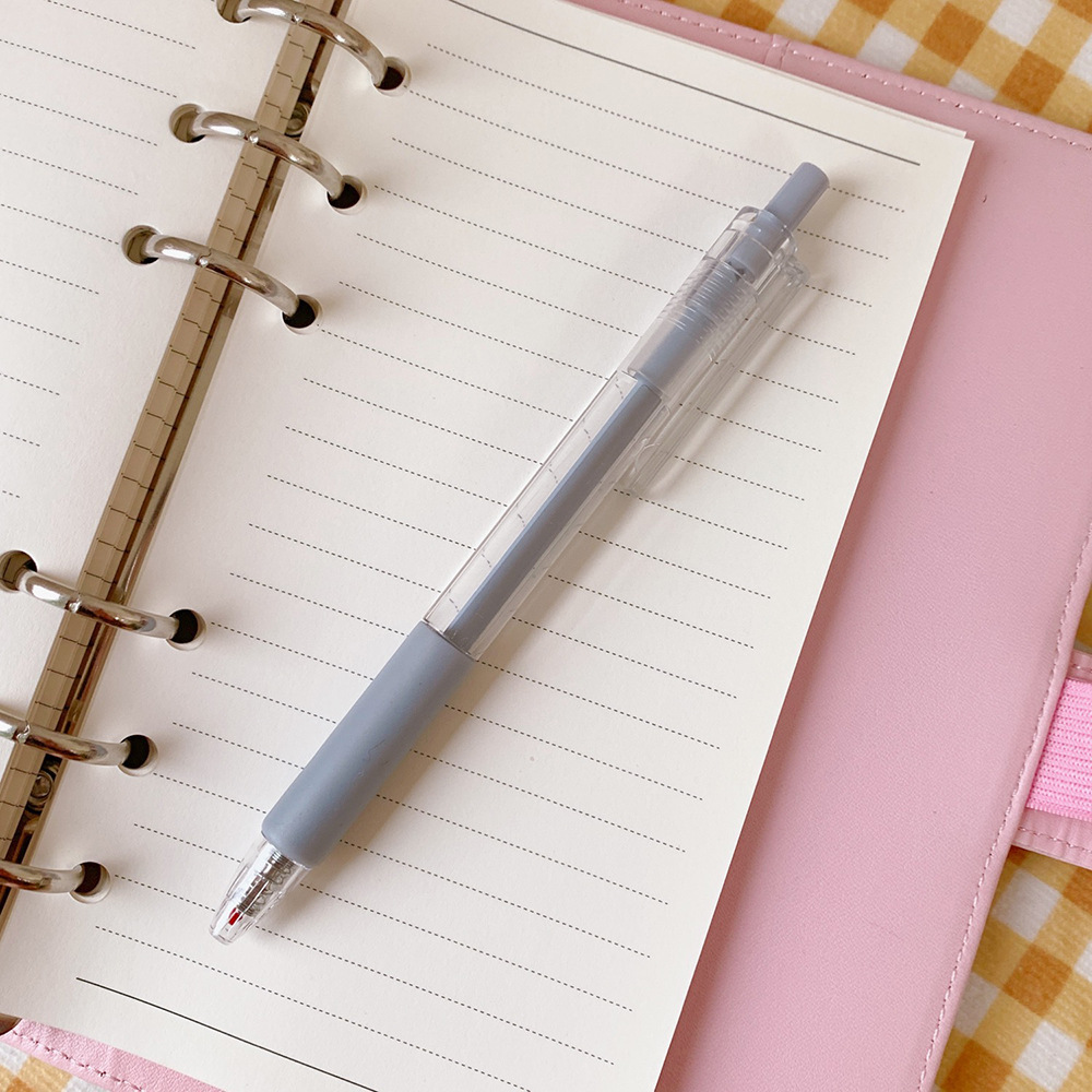 Korean Girl Heart Press Gel Pen Student 0.5mm Signature Pen Macaron Morandi Black Gel Ink Pen