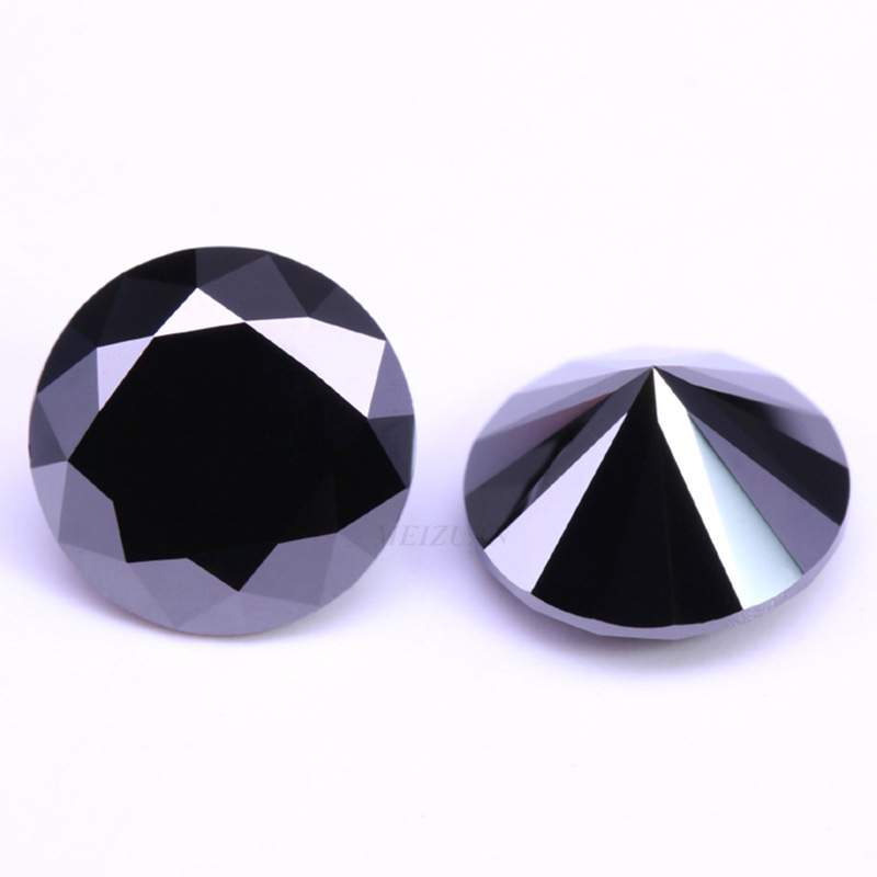 8-3mm 圆形黑色莫桑石分石厘石 黑莫桑厘石小碎钻裸石