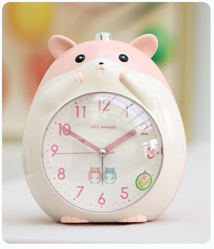 创意可爱卡通狮子学生儿童扫秒静音书房床头语音带夜灯贪睡闹钟