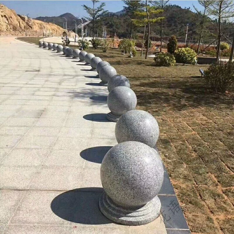 石雕挡车球大理石挡车球广场校园石墩子路障石头球花岗岩大理石
