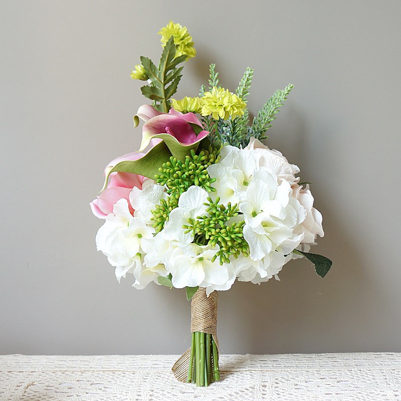 清新雅致绣球小手捧花 仿真花假花 新娘捧花摄影家居布景花艺花卉