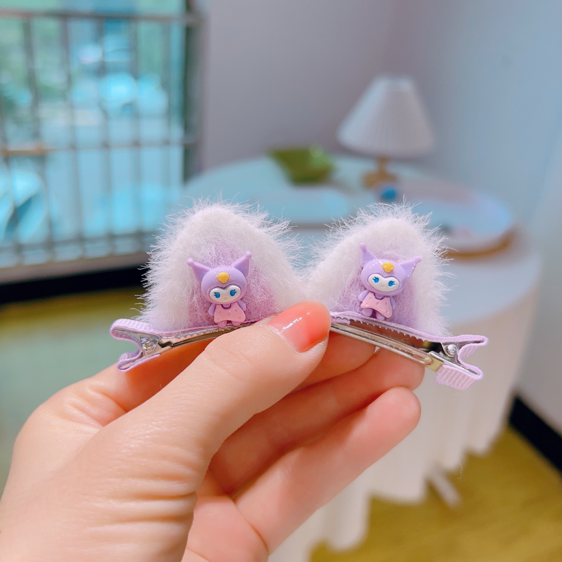 Autumn and Winter Plush Children's Hair Accessories Three-Dimensional Cat Ears Barrettes Baby Shredded Hairpin Cute Sanrio Cartoon Head Clip