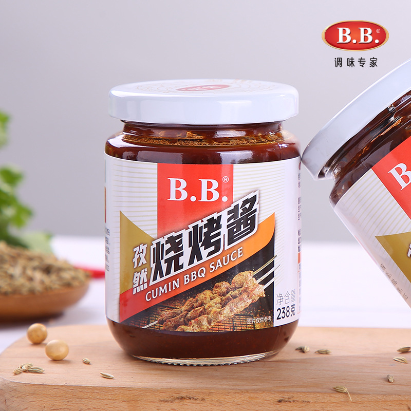bb孜然烧烤酱238g 烧烤酱腌制酱料孜然味烧烤酱bbq烤肉酱厂家批发