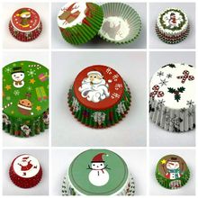 100x Valentine's Day cupcake paper cups Merry Christmas snow