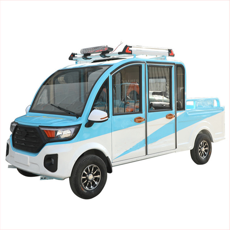可配油电增程器双排4门5座铁箱车客货两用快递小哥运输售卖地摊车