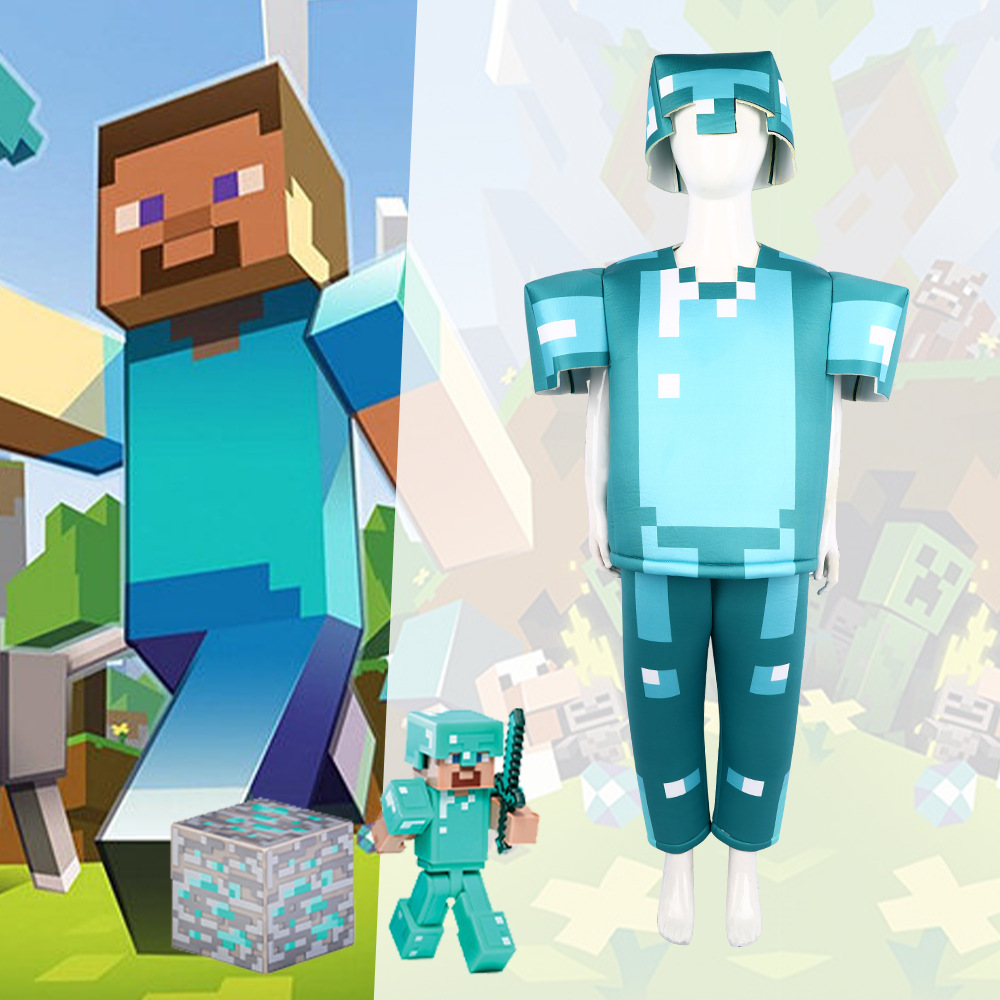 亚马逊热卖万圣节minecraft钻石盔甲cosplay游戏同款我的世界