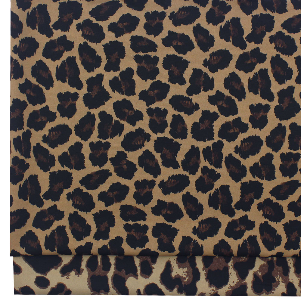 欧美风雪纺豹纹印花布 破卡平纹缎印花布 女衬衫连衣裙防蚊裤面料