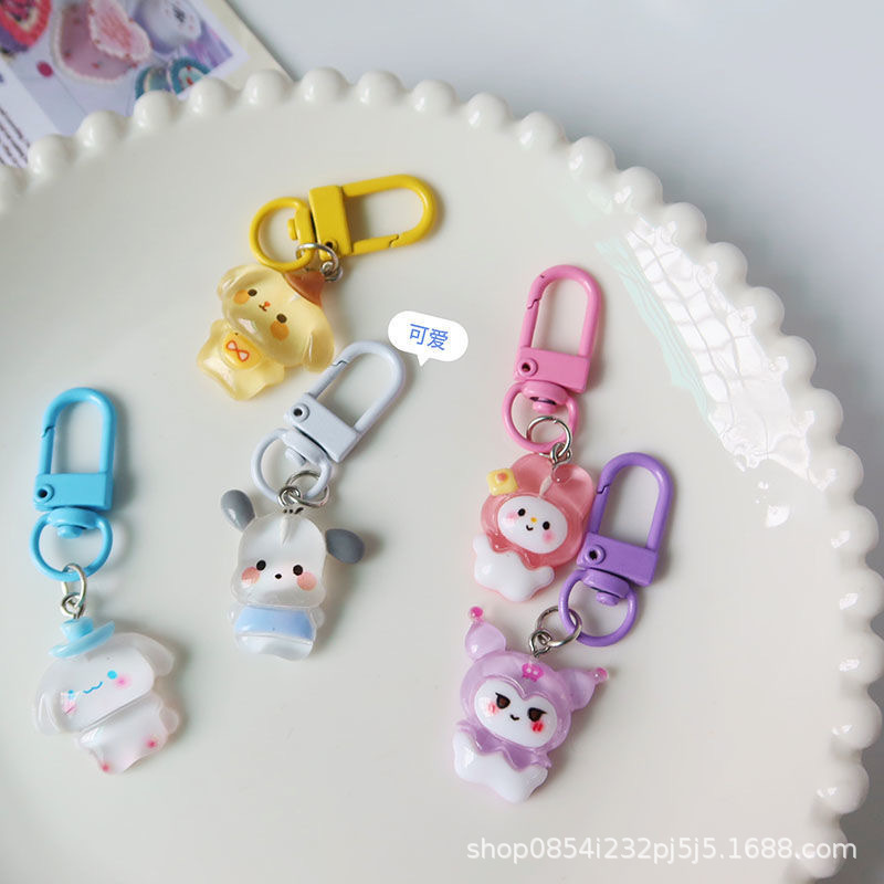 Frozen Sanliou Keychain Cute Jade Dog Clow M Pendant Girl Heart Student Bag Cute Accessories