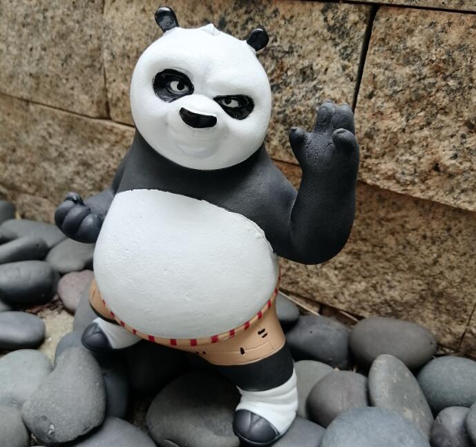 袋装 20cm 功夫熊猫 阿宝 存钱罐 搪胶 手办模型