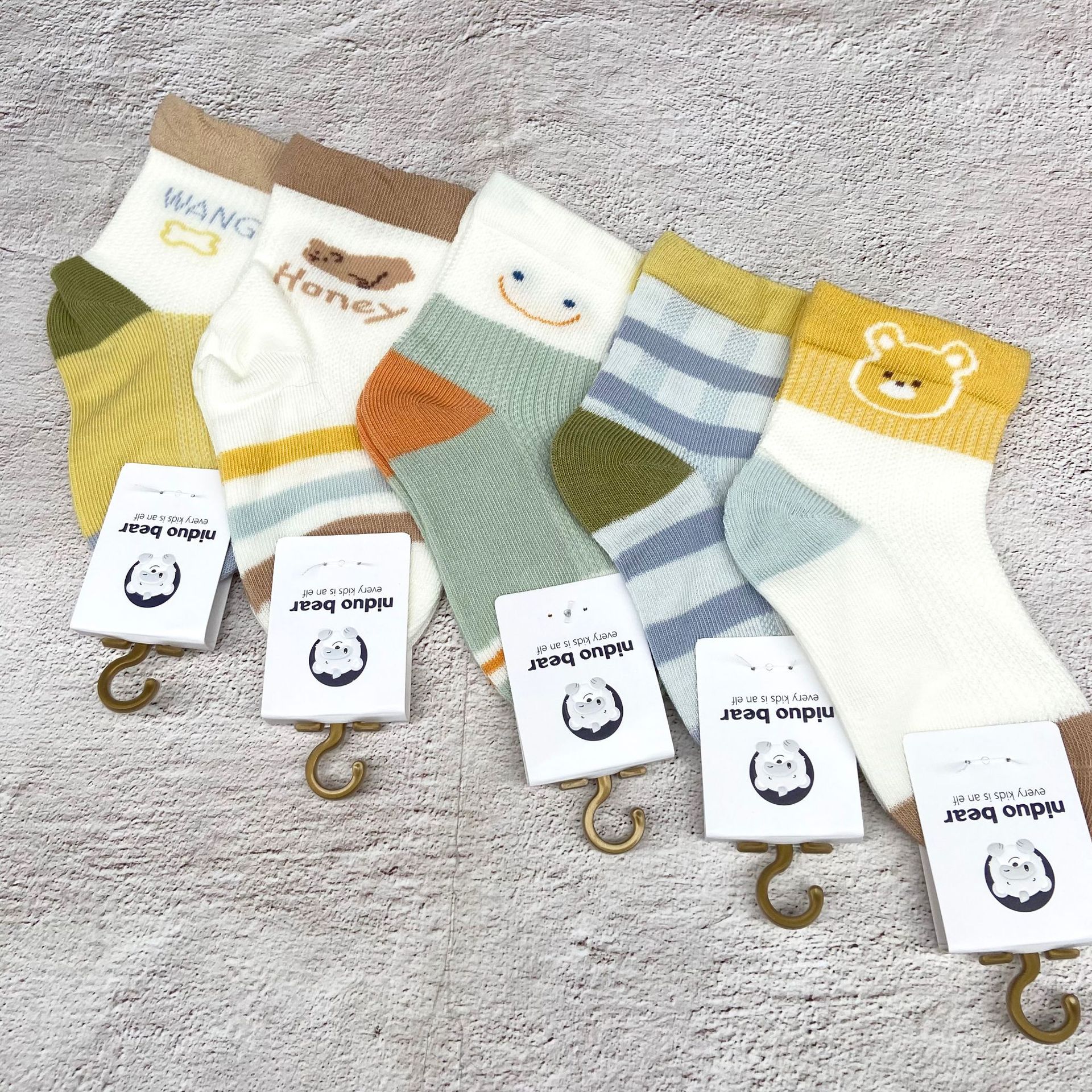 尼多熊童袜儿童袜子薄款春夏婴幼儿男孩夏季天网眼透气无骨宝宝袜