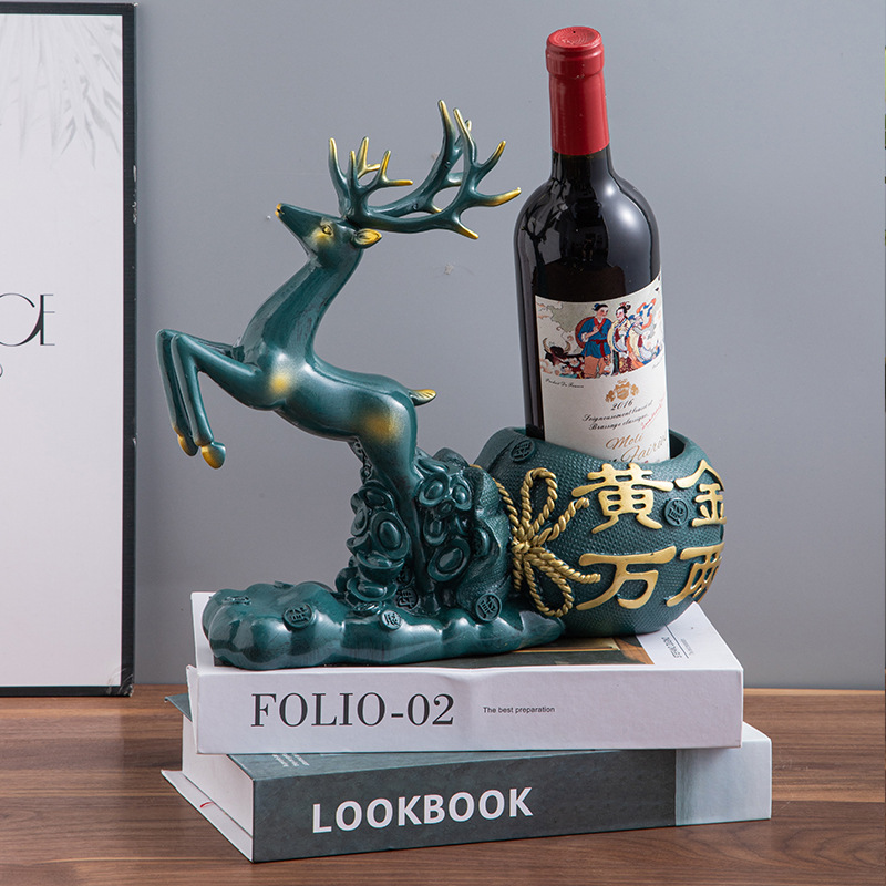 鹿酒驾摆件酒柜现代客厅电视柜酒托红酒架装饰品家居创意高档玄关