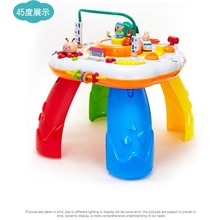 谷雨游戏桌8866多功能早教双语和谐号火车音乐学习桌玩具1-12-3岁