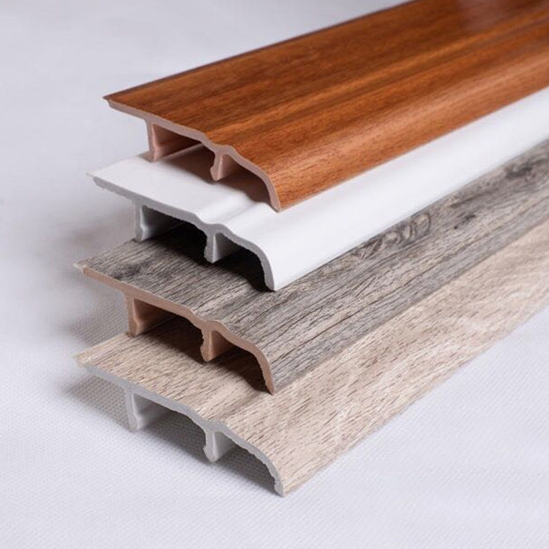 铭家pvc材料踢脚线家庭房间卧室酒店别墅装修材料厂家直供