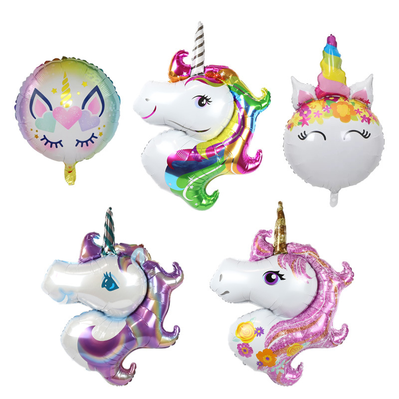 Children's Cartoon 3D Assembled Pony Aluminum Film Decorative Balloon Baby Unicorn Birthday Party Gathering Background Layout