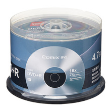 齐心(Comix)DVD+R 光盘/刻录盘 16速4.7GB 空白刻录光盘 桶装50片