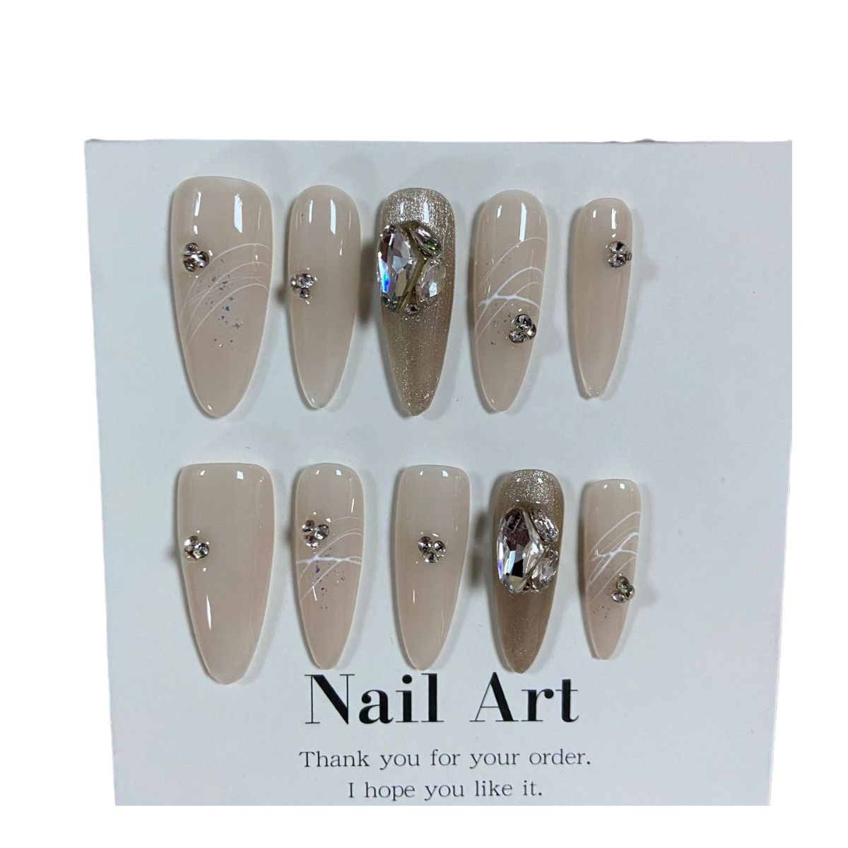 [Real Shot] Internet Celebrity Handmade Wear Nail Tip Nail Long Almond Nail Nail Simple Temperament Nail Tip Wholesale