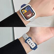 适用苹果手表iwatch8日字反扣硅胶表带iwatch4567代8字小蛮腰表带