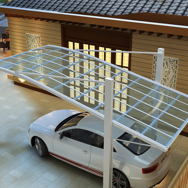 户外防晒遮阳隔热车棚小区电动自行车雨篷车棚别墅庭院铝合金车棚