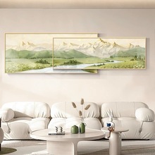 日照金山向日葵客厅装饰画北欧原木风沙发背景墙壁画风景叠加挂画