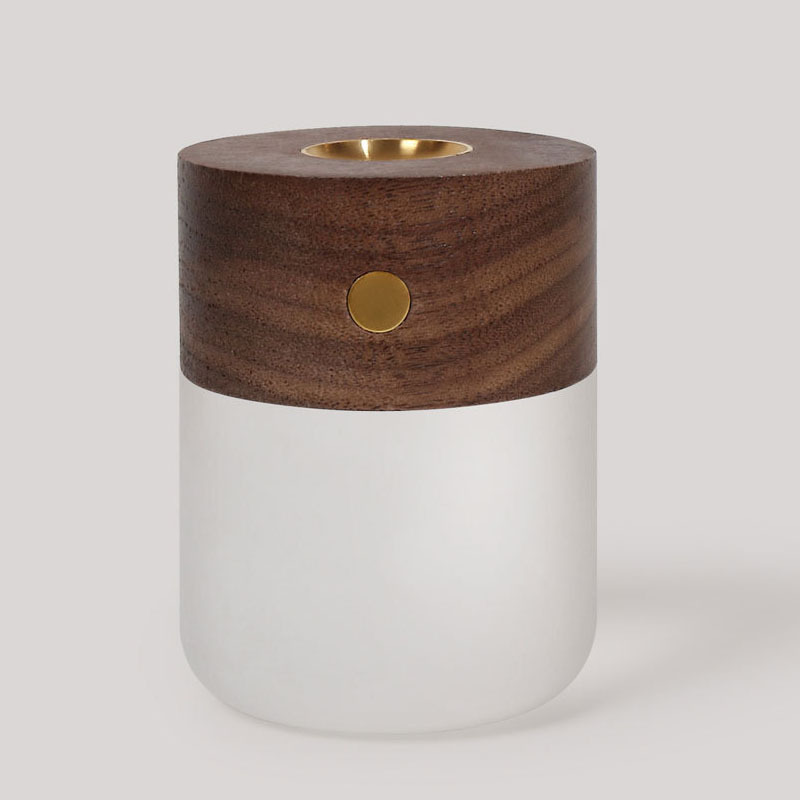 Black Walnut USB Charging Aromatherapy Sleep Light Smart Log Temperature Control Fashion Atmosphere Home Led Small Night Lamp