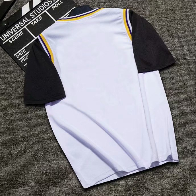 假两件上衣湖人23号詹姆斯24号科比篮球服上衣男篮球衣队服xs-4xl