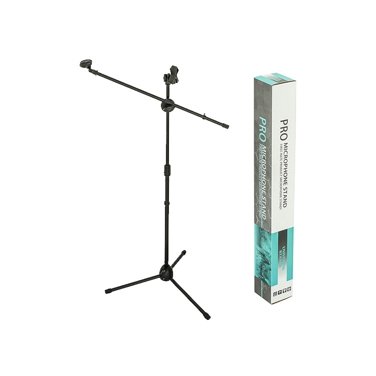 话筒麦克风支架横杆落地立式手机直播舞台演出三脚话筒咪架ms-69b