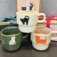 【波猫与浪兔】原创设计版权款可爱小猫咖啡杯马克杯伴手礼茶杯子