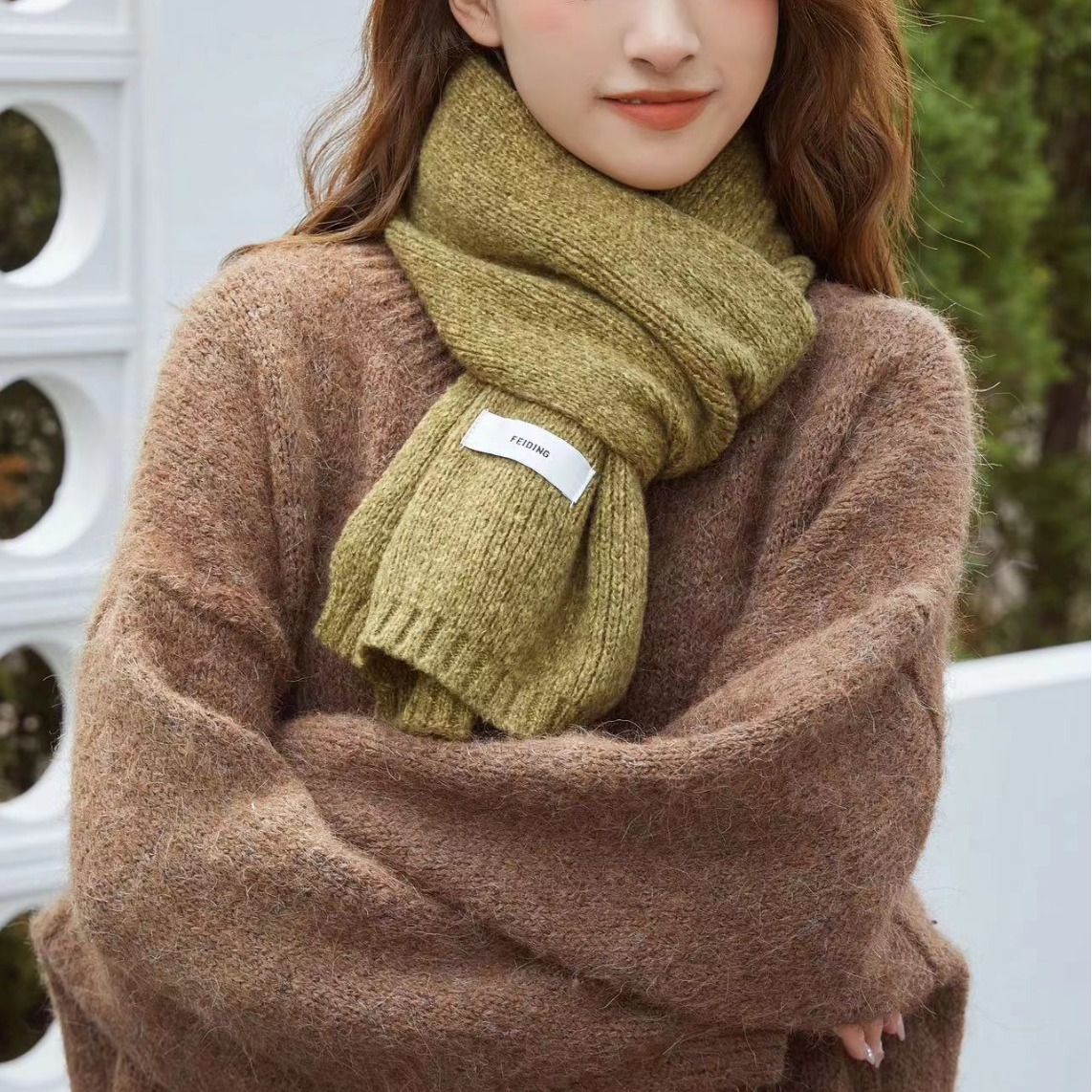 秋冬新款韩版围脖针织毛线保暖围巾批发女淘宝跨境百搭小围巾代发
