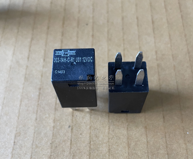 现货303-1ah-c-r1 u01 12vdc 全新松川汽车继电器 4脚 pa66-gf33