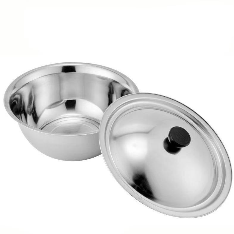 Stainless Steel Bowl for Hand-Washing Pressure Flowerpot Wash Basin Tata Pattern High Cover Foreign Trade Stainless Steel Basin Soup Plate