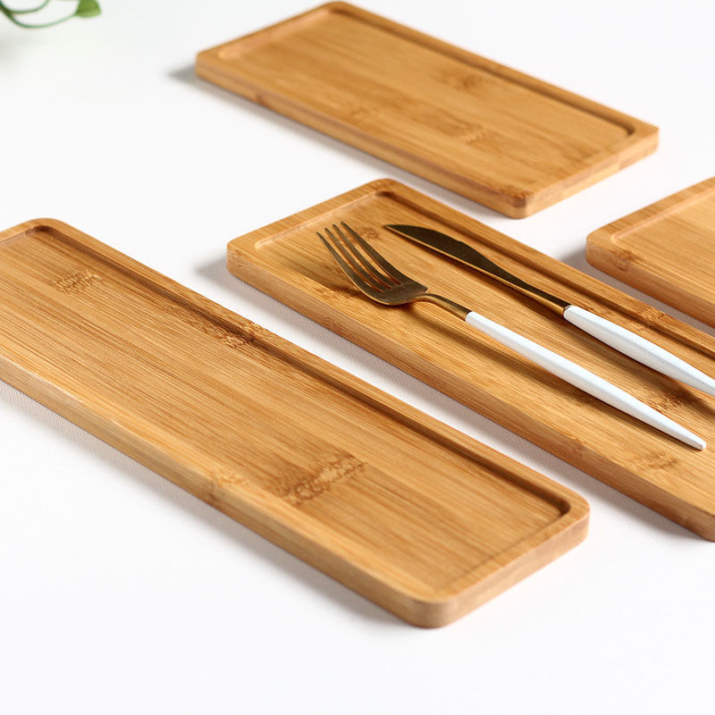 定制竹木餐具托盘 刀叉托盘 茶杯茶具托盘可定制logo竹木方形托盘