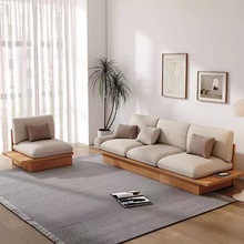 日式沙发小户型客厅现代简约原木风抽屉榻榻米侘寂风地台民宿沙发