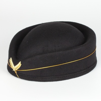 女空姐帽子军装乐队演出贝雷帽礼仪帽制服帽酒店毛呢帽红色军鼓帽