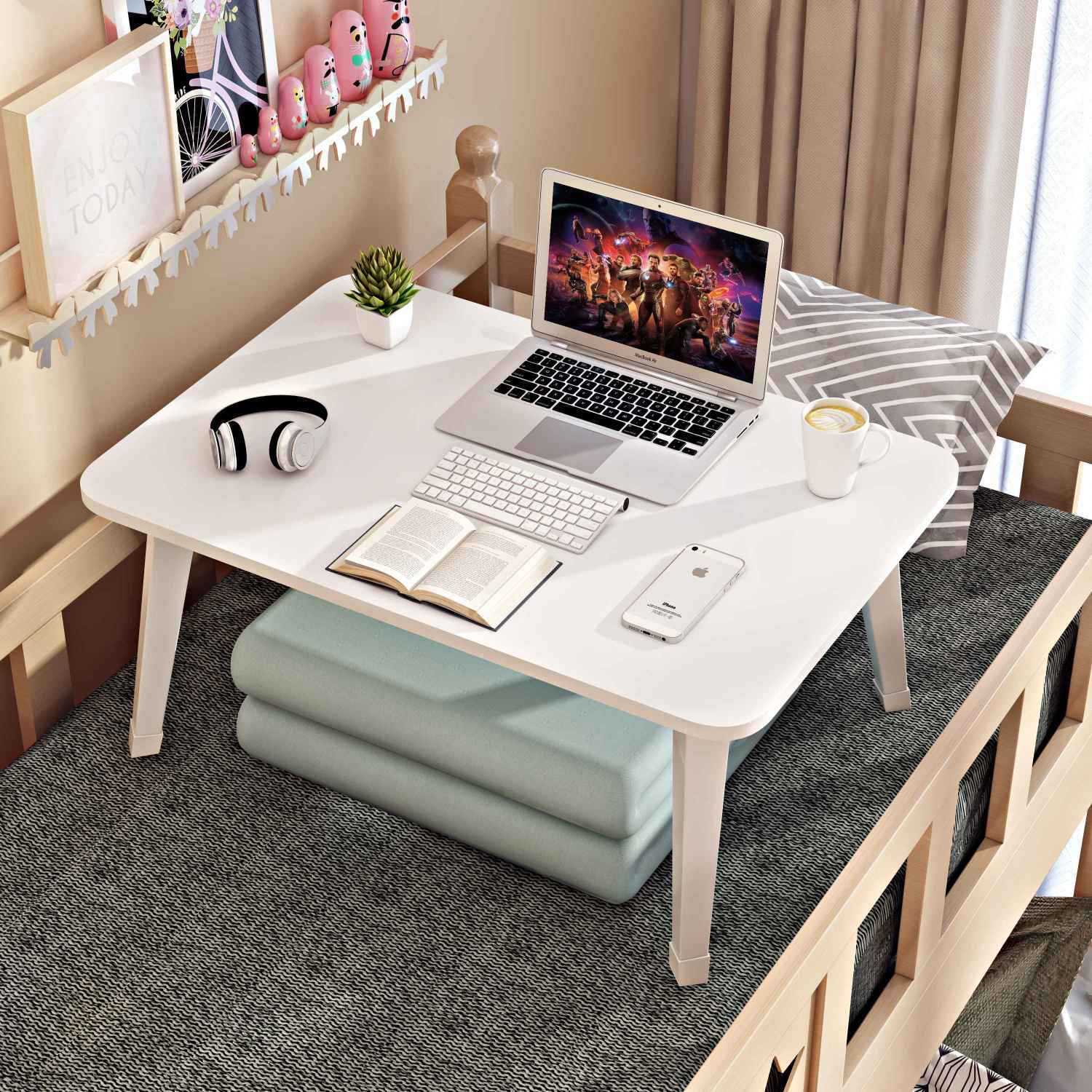 床上书桌笔记本电脑桌懒人卧室折叠桌学生宿舍上铺加大学习小桌子