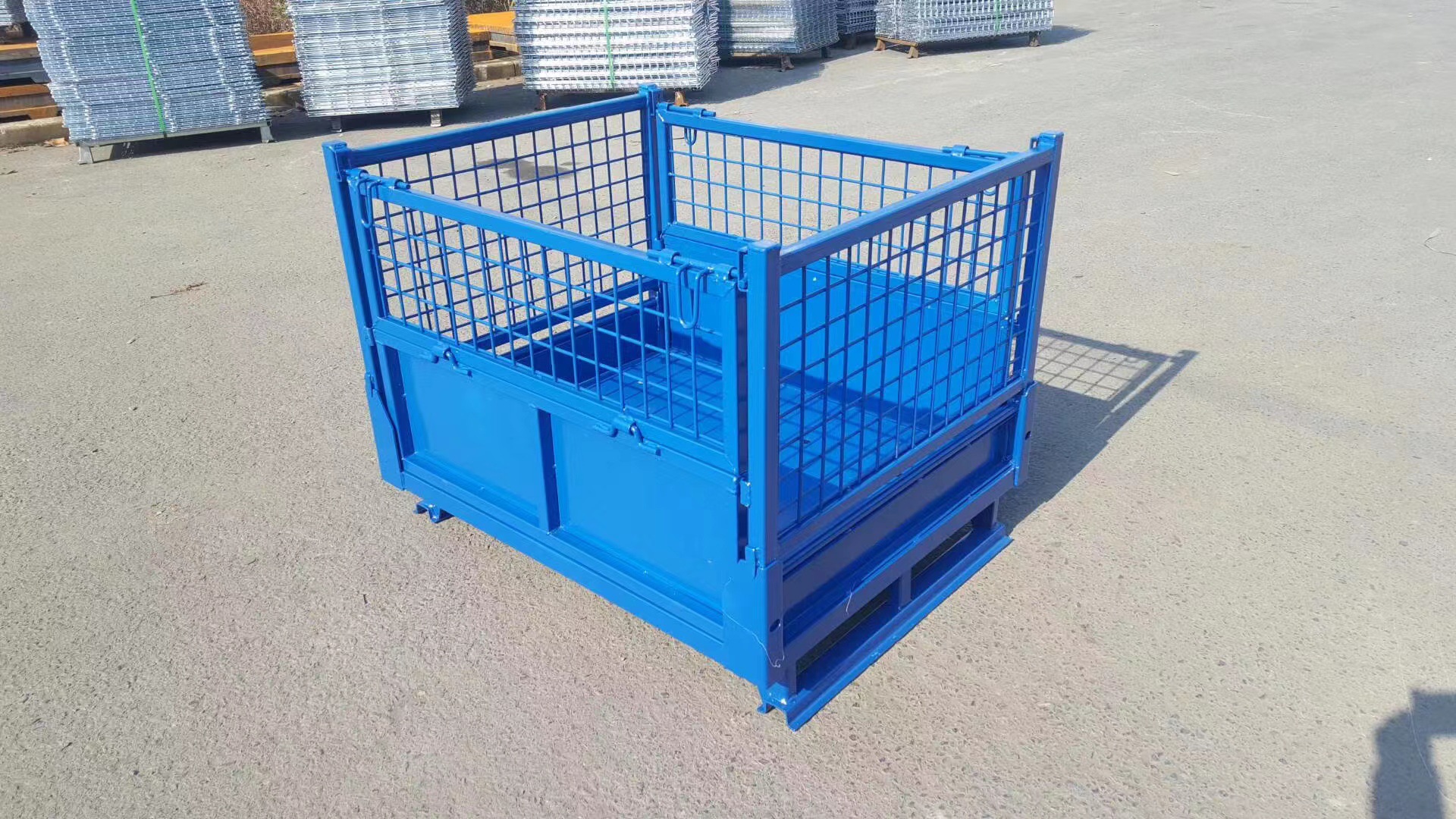 重型金属周转箱铁框 可折叠式可堆高网箱笼仓储笼企业采购