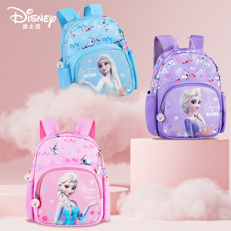 disney children‘s schoolbag primary school kindergarten elsa small backpack 2-5 years old girl cartoon burden alleviation backpack