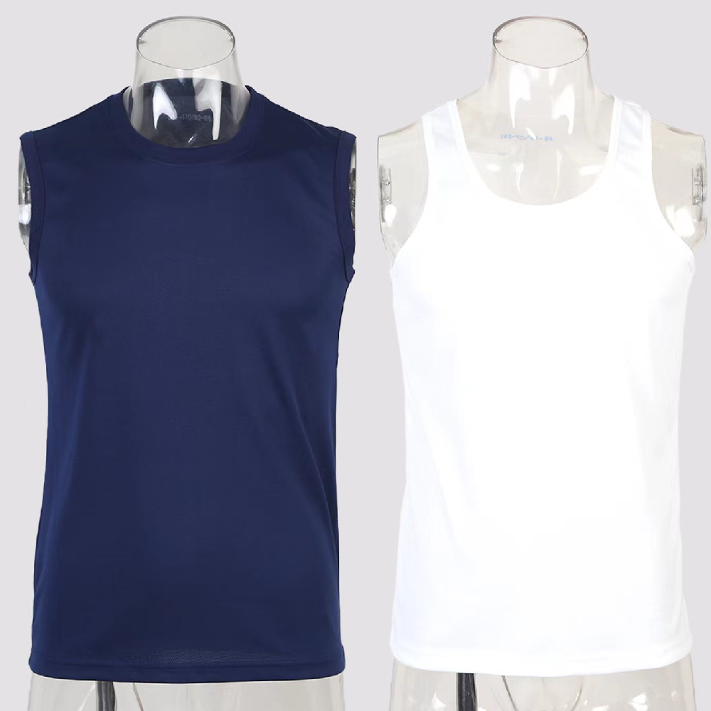 消防备勤服新式消无袖衫火焰蓝色坎肩速干透气体能训练服打底白背