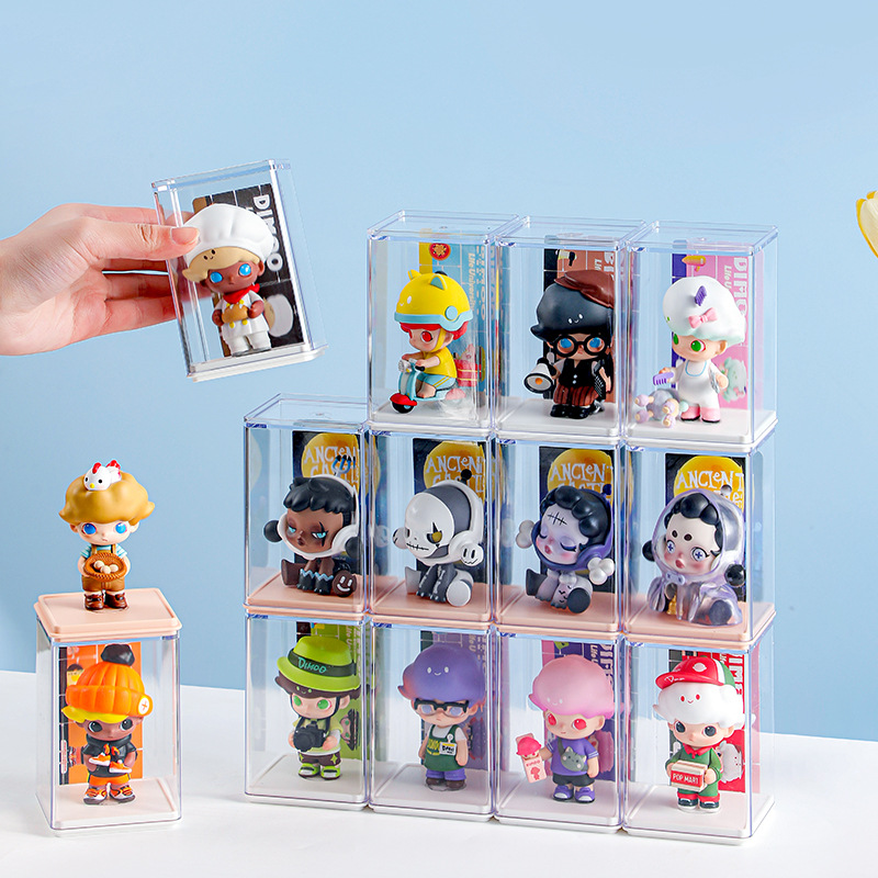 Blind Box Storage Display Stand Single Transparent and Dustproof Acrylic Pop Mart Hand-Made Display Cabinet Doll