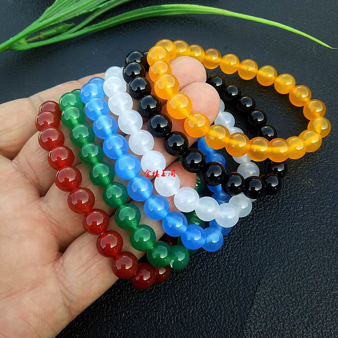 珠宝玛瑙手串精美多色多款玉髓手链海洋玉髓手串厂家批发