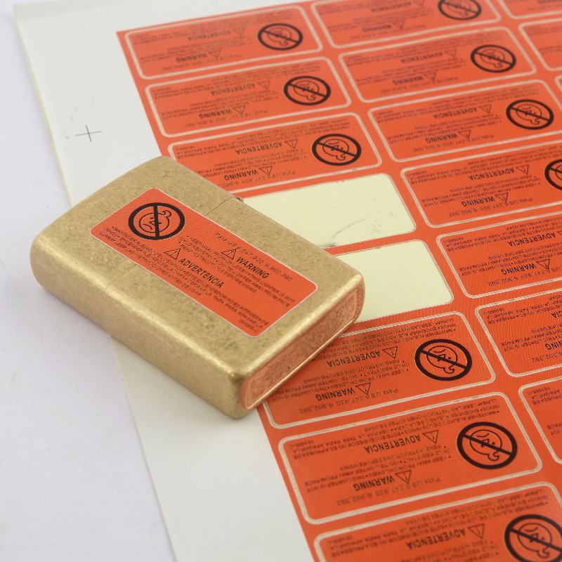 煤油打火机外贸出口不干胶贴纸红色安全警示用于zp一张96个