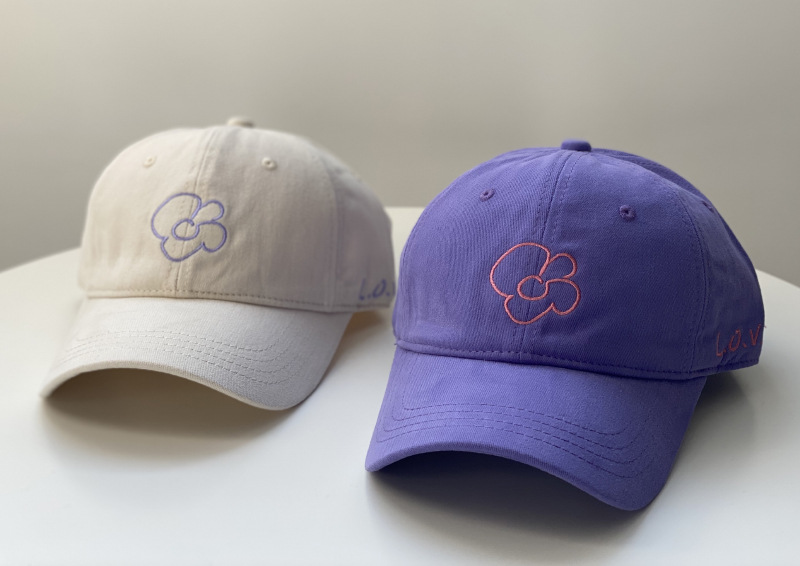 2021新款网红送你一朵小红花刺绣棒球帽子女韩版百搭情侣鸭舌帽潮