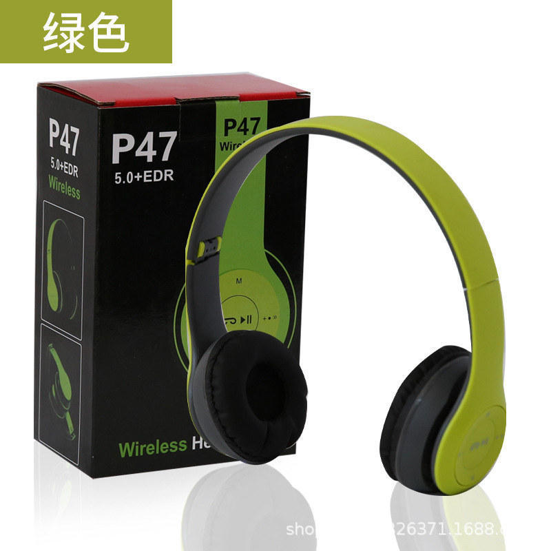 P47 Cross-Border Hot Bluetooth Headset with Headset Subwoofer Headset 5.0 Foldable Wireless Bluetooth Headset