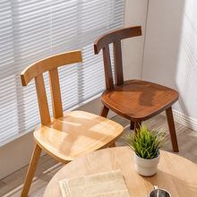 现代简约新中式实木餐椅 餐厅家用白蜡木靠背椅设计师创意休闲椅