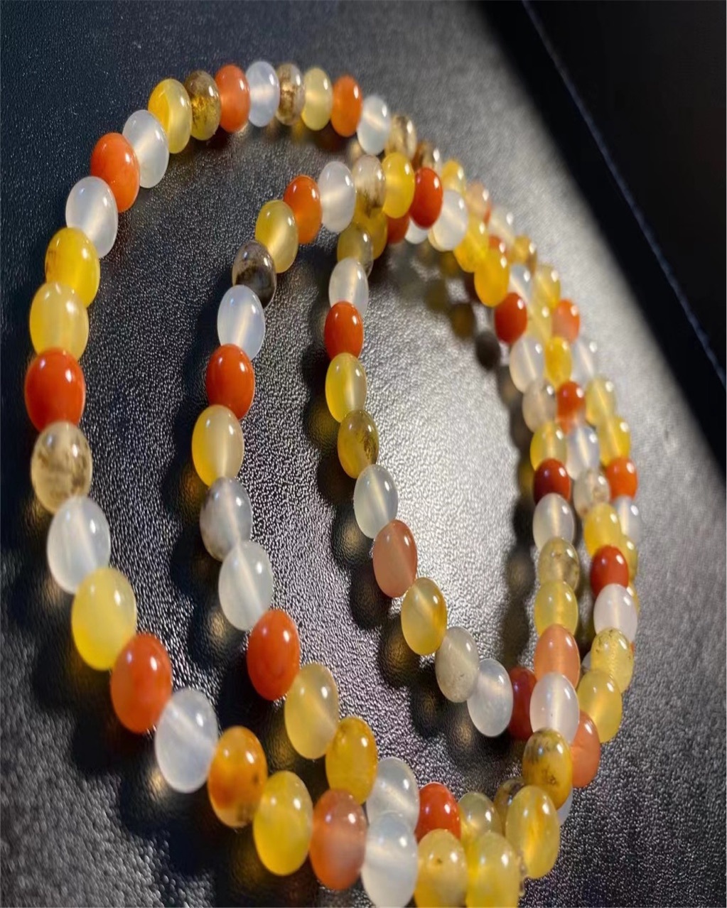 天然黄龙玉云南料多宝项链冰种三色