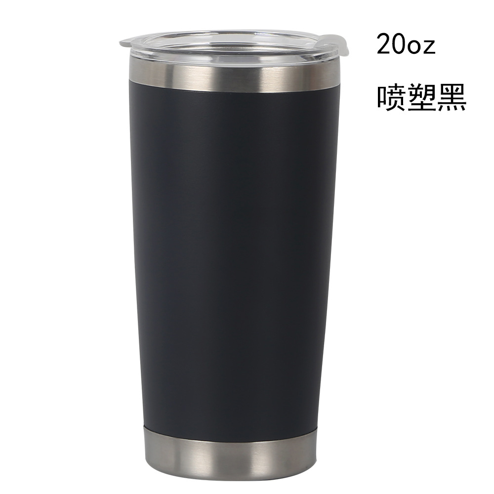 European and American New 20Oz Cup Amazon Cold Insulation Cup Stainless Steel 304 Plastic Spray Vehicle-Borne Cup Large Ice Cup