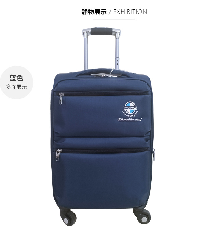 Travel Boarding Bag Boxes Oxford Cloth Simple Trolley Case 24-Inch Universal Wheel Mute Luggage Wholesale