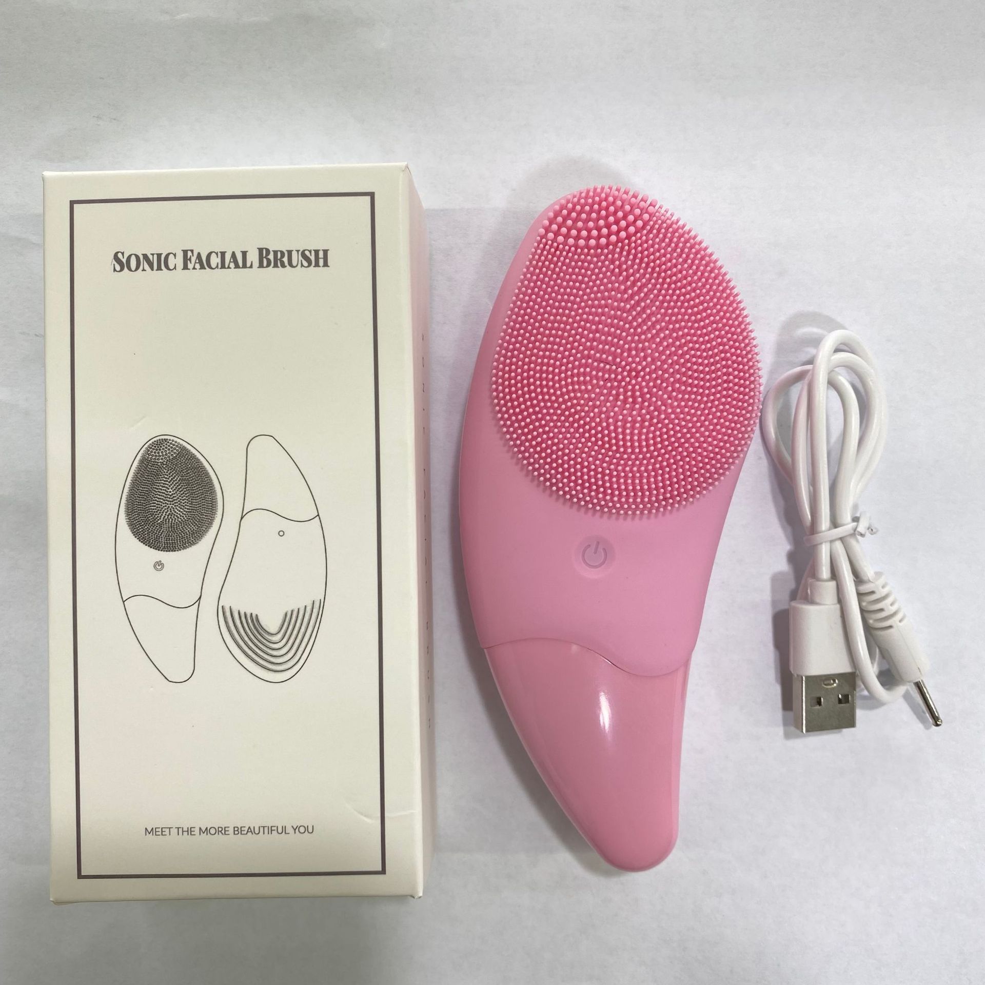 Charging Silicone Gel Cleansing System Electric Facial Cleansing Instrument Inductive Therapeutical Instrument Mini Waterproof Ultrasonic Pore Cleaner