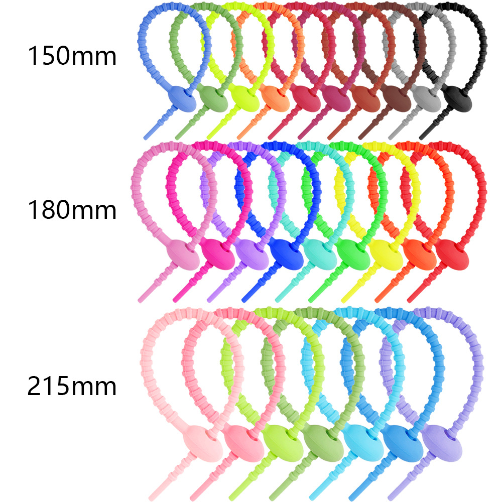 Color Silicone Cable Tie Key Chain DIY Clothing Bag Accessories Keychain Lanyard Data Cable Collection